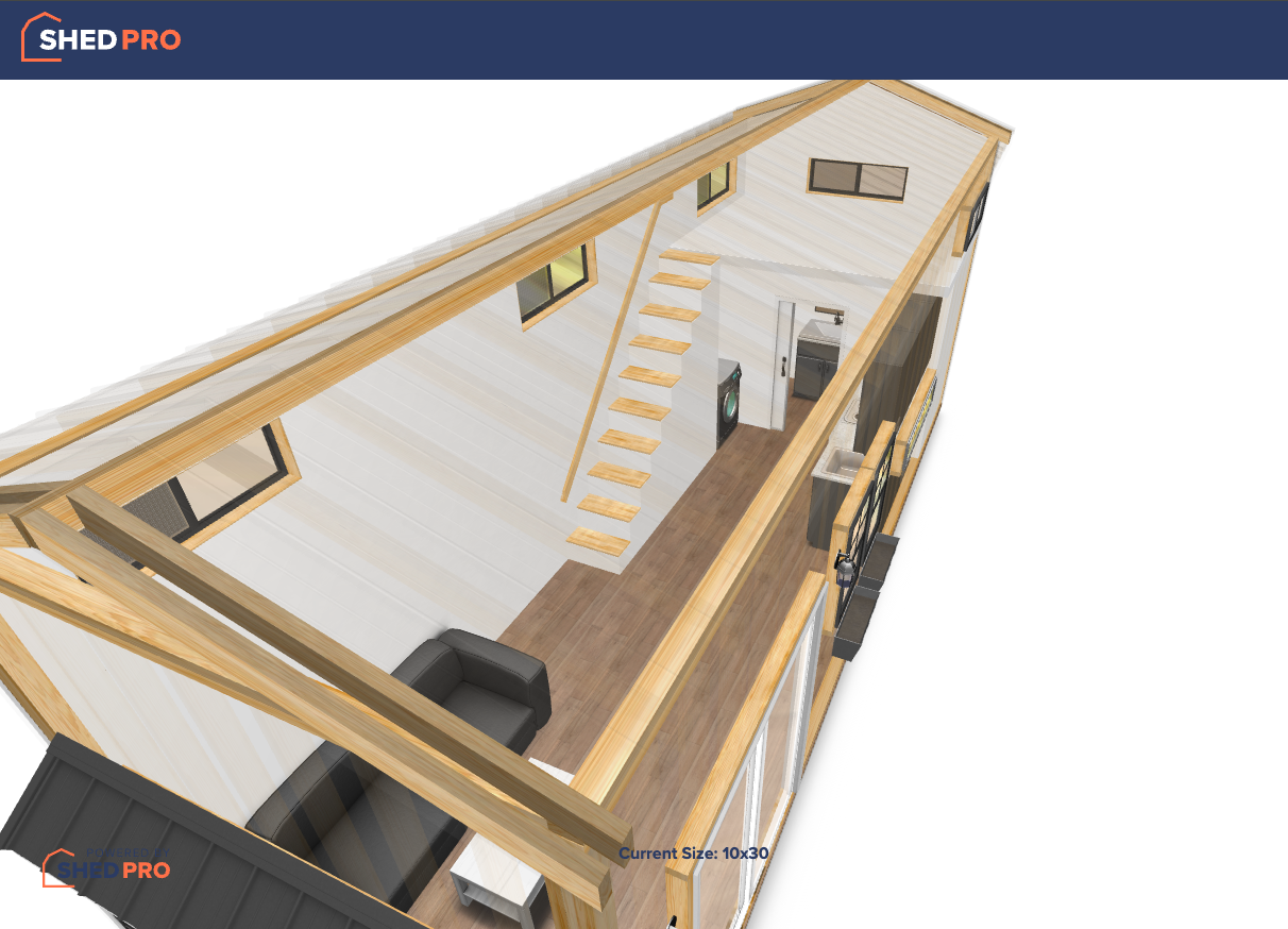 Stair in Tiny Homes ShedPro 3D Configurator