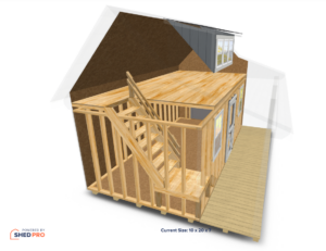 Remove the interior wall of Flat dormer ShedPro 3D Configurator