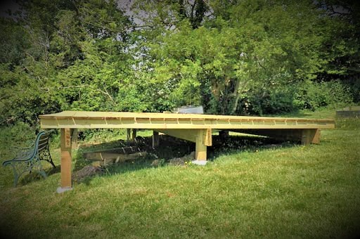 Post and beam shed foundation