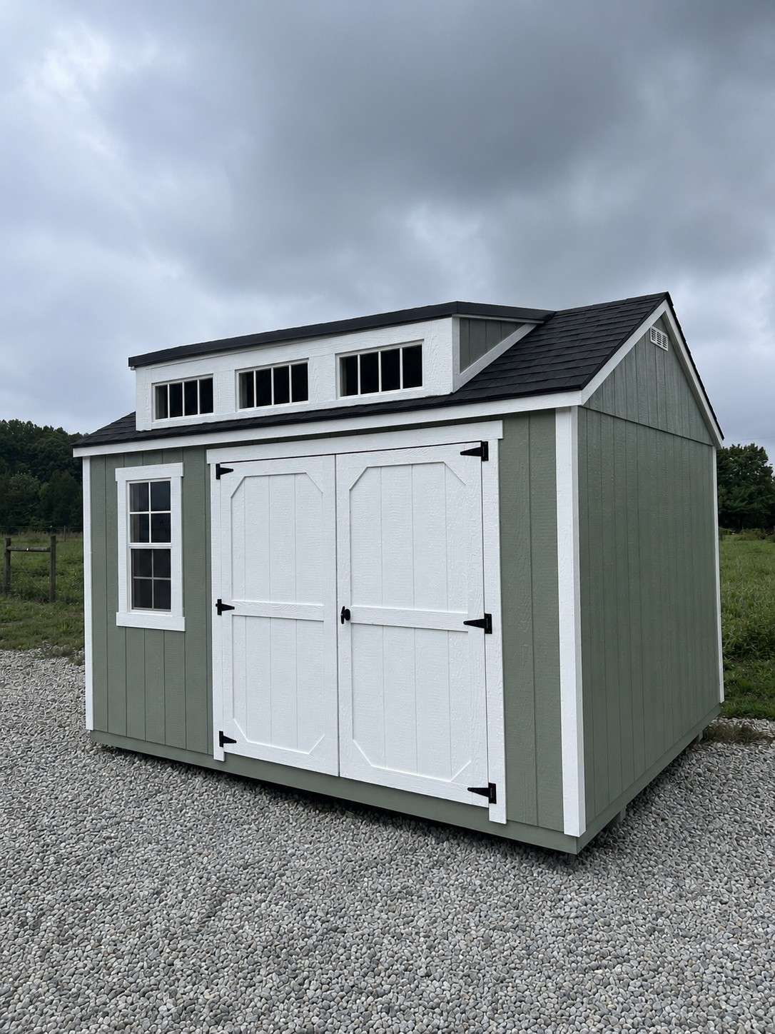 10x12 A-Frame Dormer (Green) | $250 A Month!