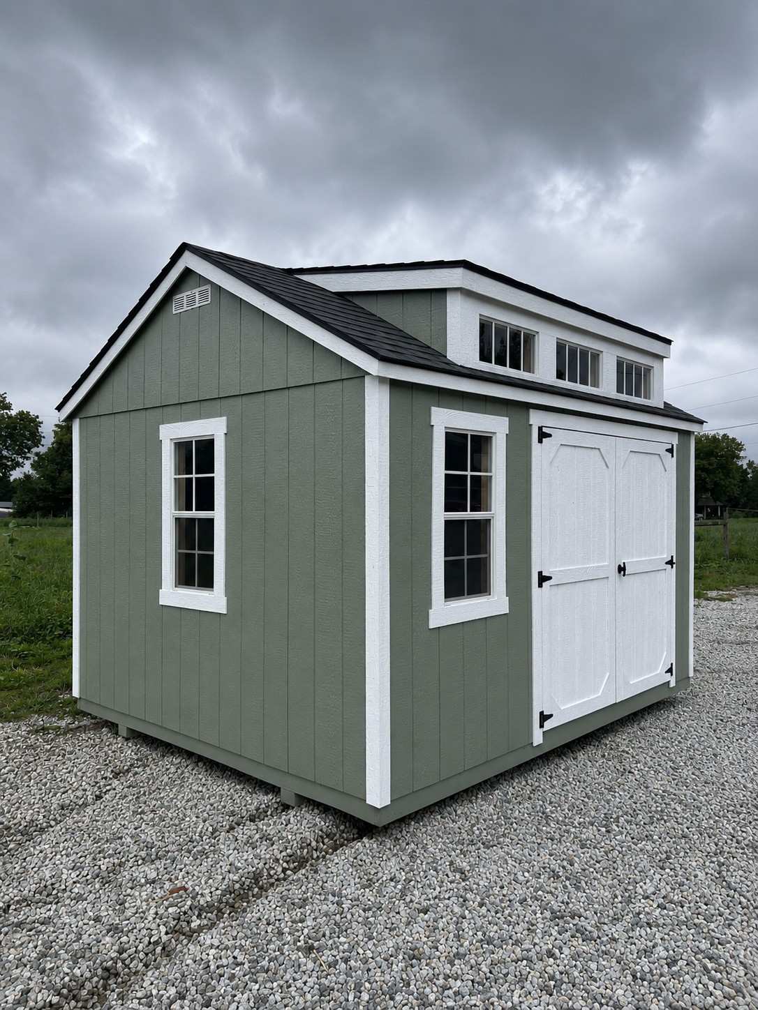 10x12 A-Frame Dormer (Green) | $250 A Month!