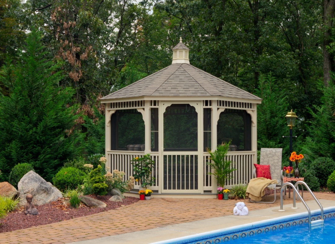 14Oct CountryStyle IvoryVinylGazebo Cupola Screens1
