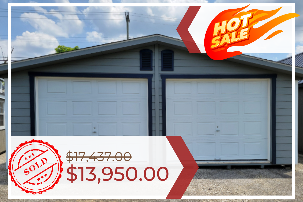 SOLD – 24’x20′ Double Wide Garage with SmartTec Exterior (2248KOP)