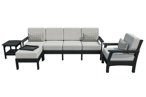4 Piece Set (4-Seat Sofa, 1 Side Table, 1 Ottoman, 1 Arm Chair)