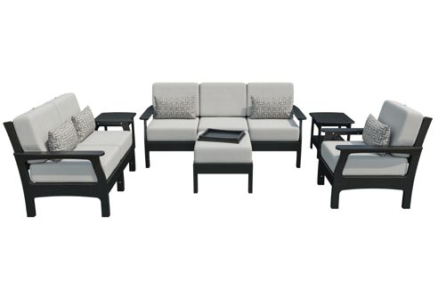 6 Piece Set (3-Seat Sofa, 1 Loveseat, 2 Side Tables, 1 Ottoman, 1 Arm Chair)