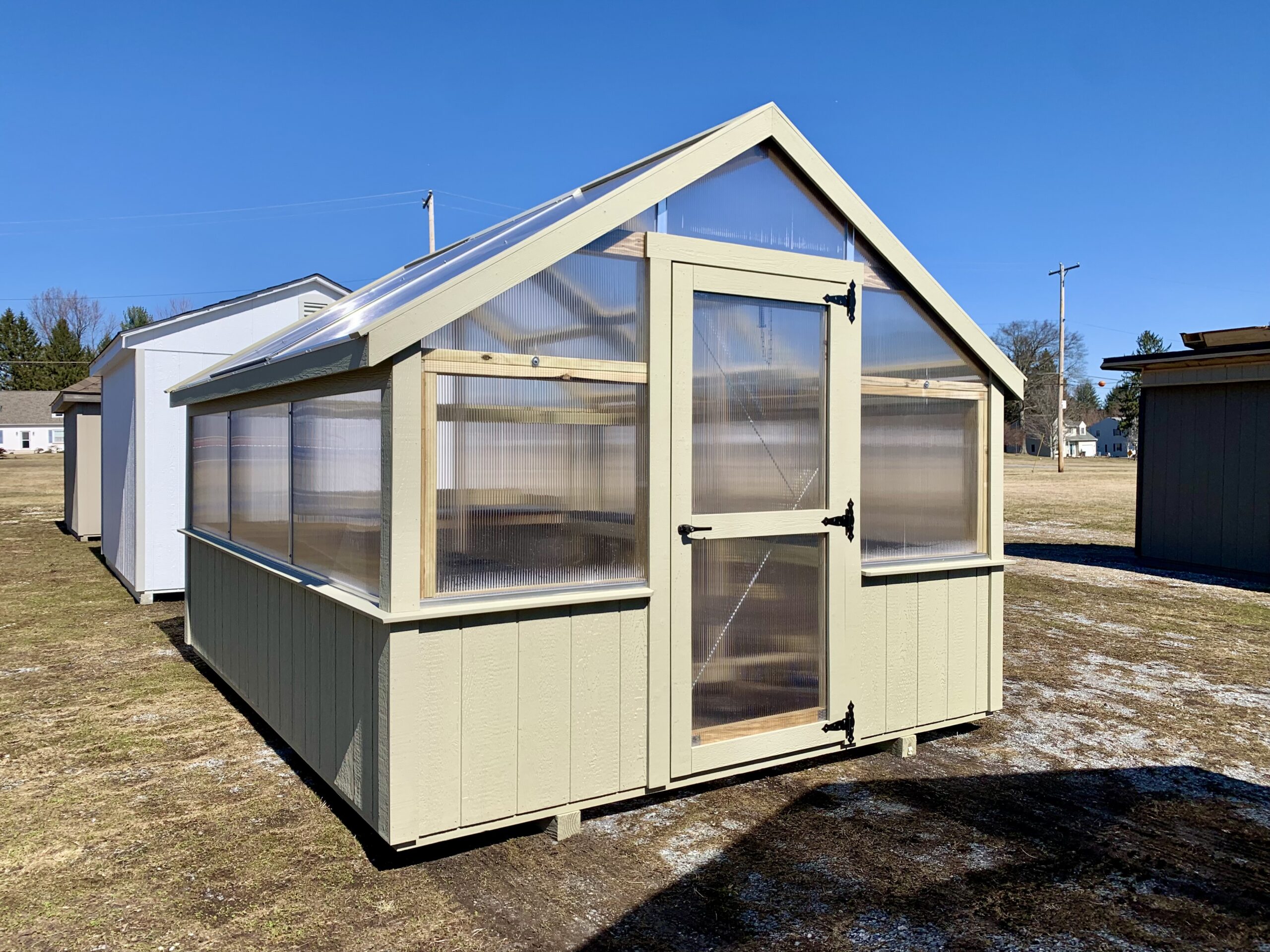 10×12 A-Frame Greenhouse w/MiraTEC Trim & Siding Skirt