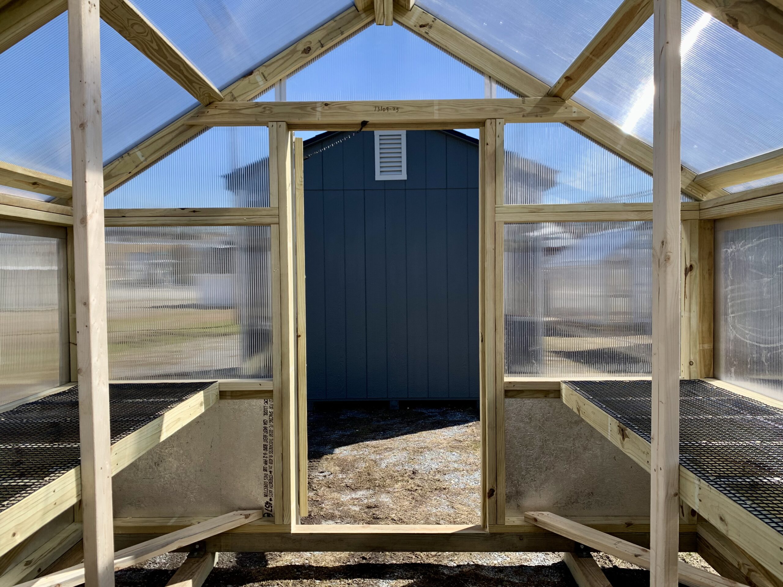 10x12 A-Frame Greenhouse w/MiraTEC Trim & Siding Skirt