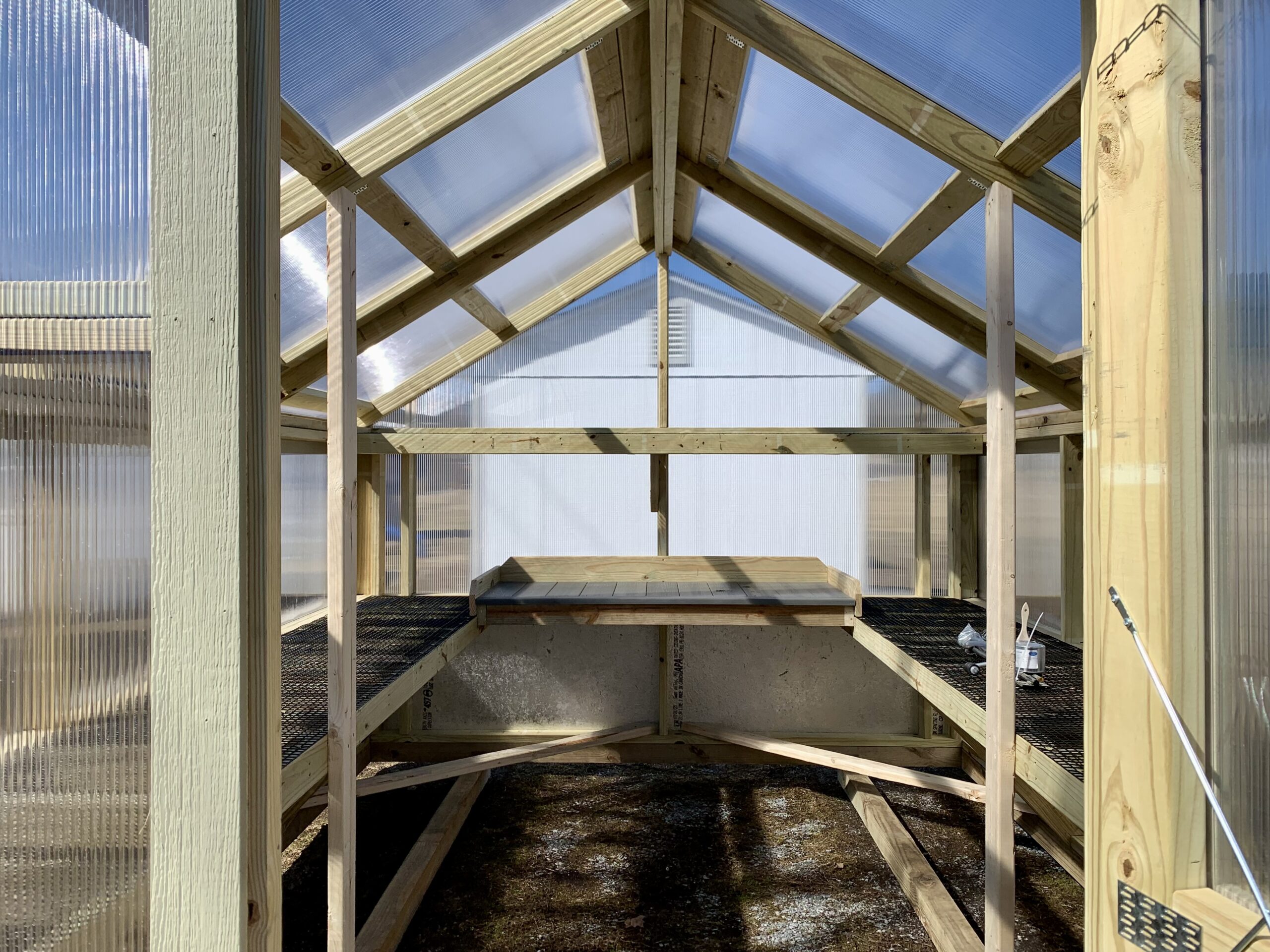 10x12 A-Frame Greenhouse w/MiraTEC Trim & Siding Skirt