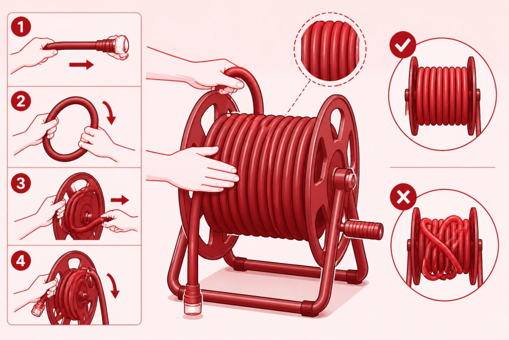 Step-by-step visual guide for 6 best outdoor storage for garden hoses