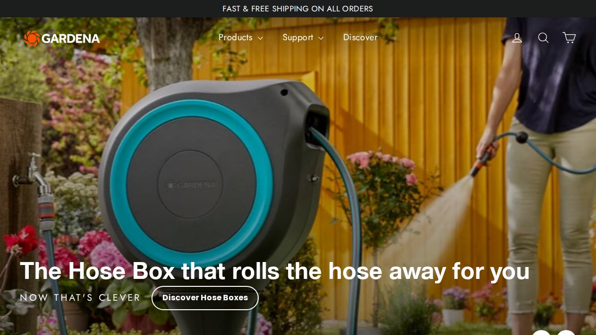 Screenshot of gardena.com interface