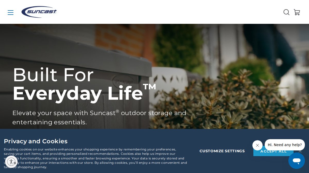 Screenshot of suncast.com interface