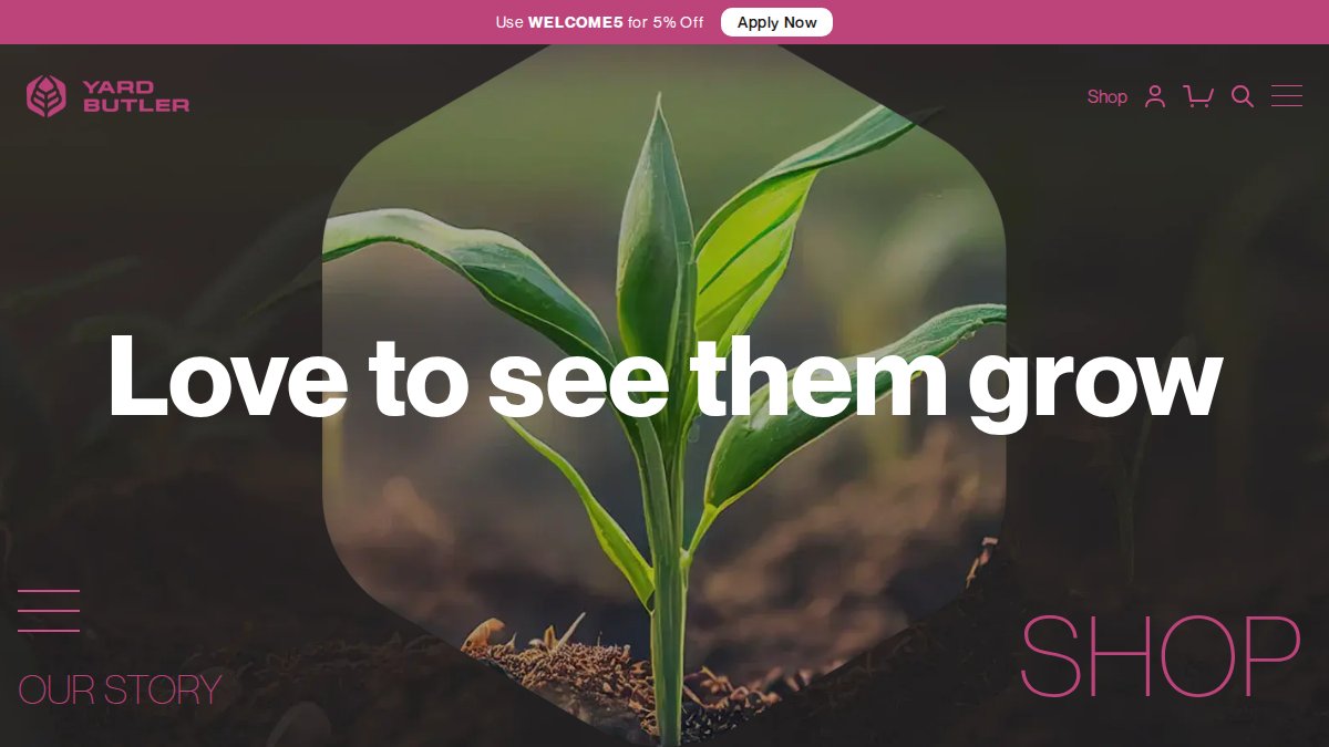Screenshot of yardbutler.com interface