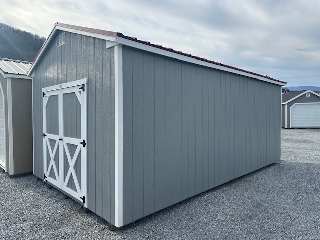 S26004 12x20x8 Classic Cottage in Light Gray with White Trim