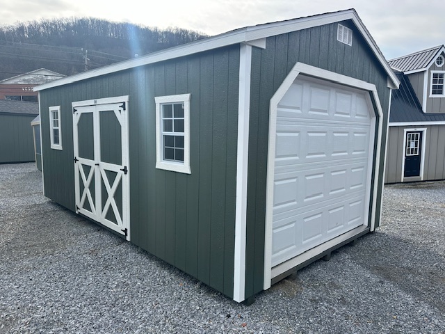 S25071 12x20x8 Classic Cottage in Avocado with White Trim