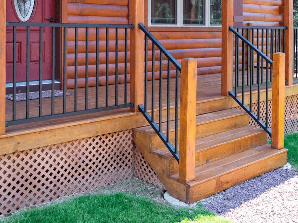 img options modular log homes 10 metal railings