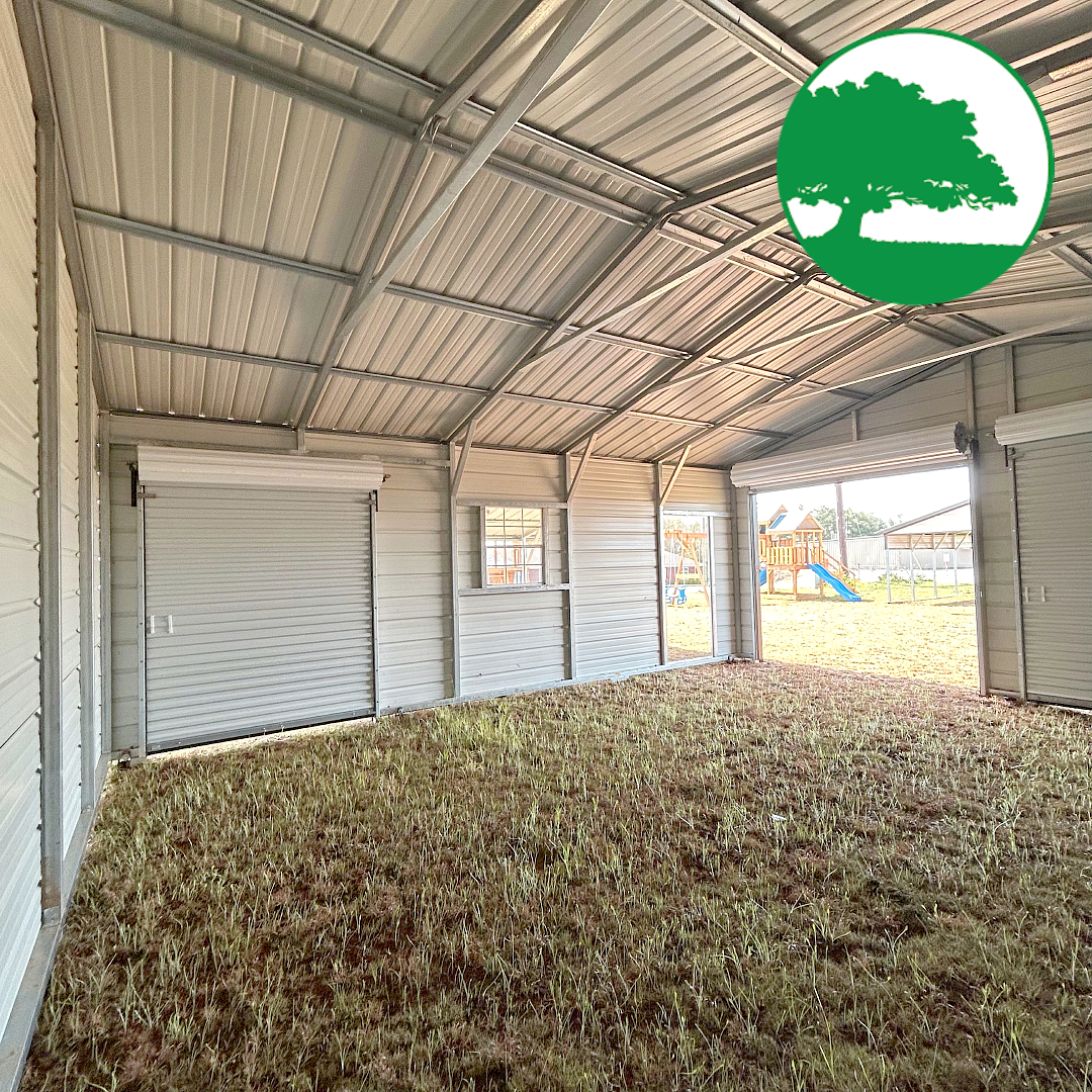34'W x 25'L Garage w/ Lean-To