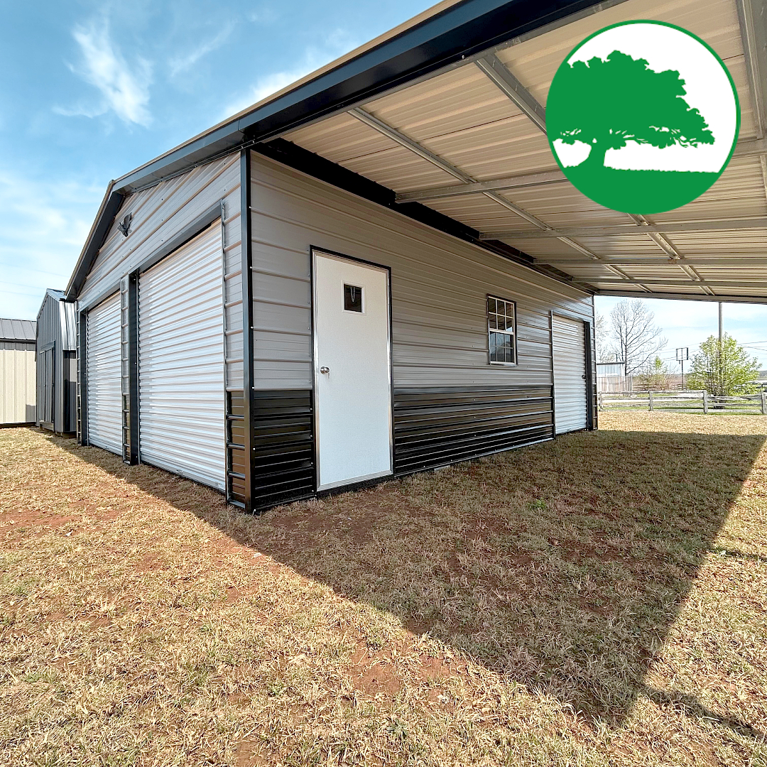 34'W x 25'L Garage w/ Lean-To