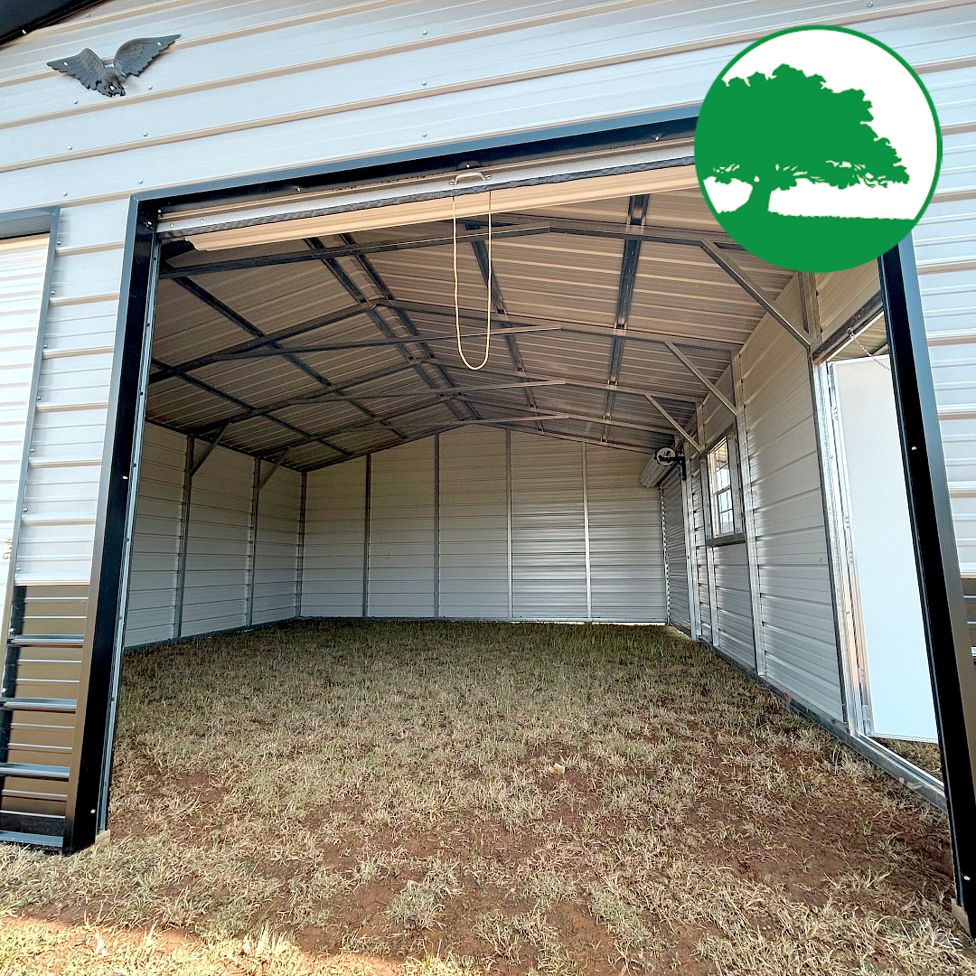 34'W x 25'L Garage w/ Lean-To
