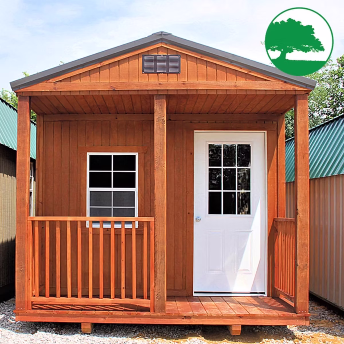 12x20 sloping treated cabin 1