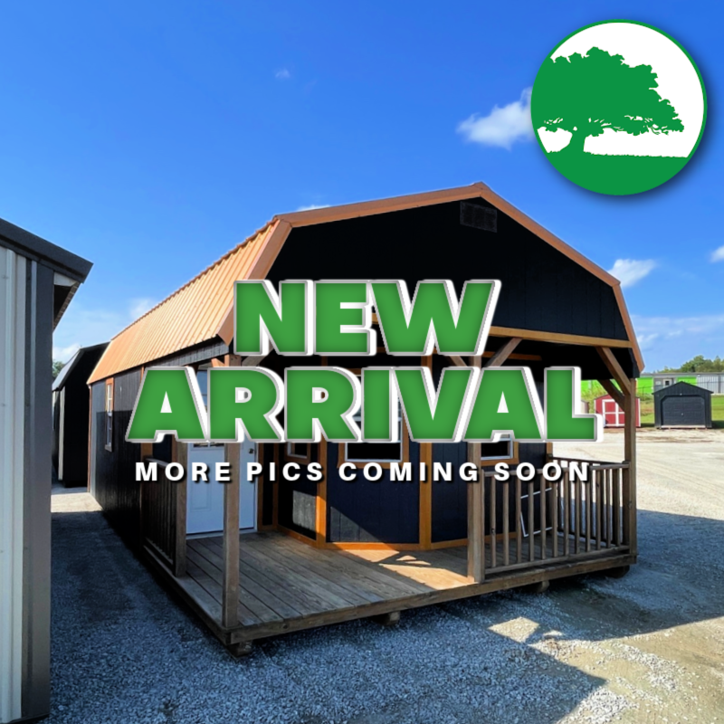PRE-OWNED 14′ x 28′ Painted “Deluxe Lofted Cabin”