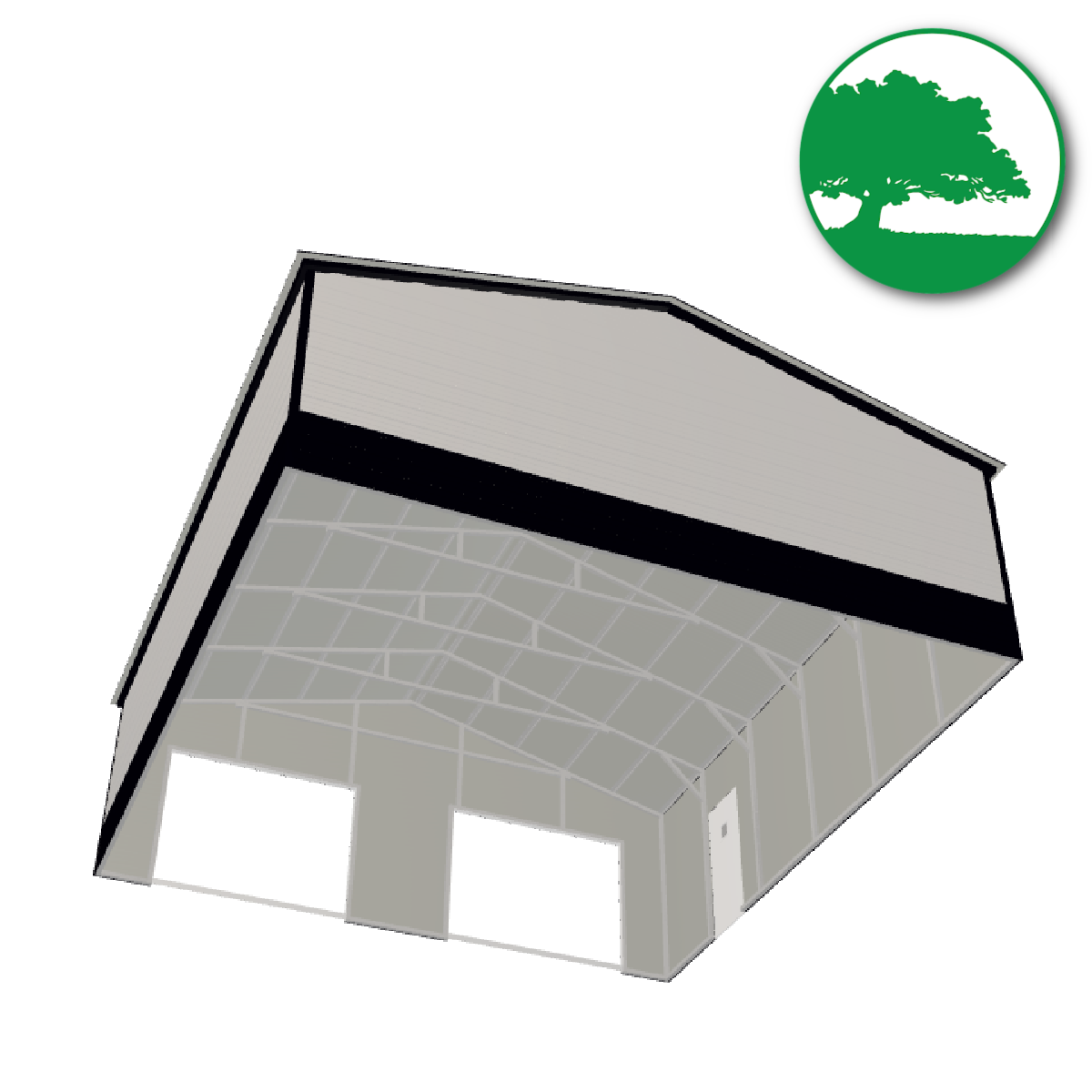 28' x 30' x 9'  Double Metal Garage