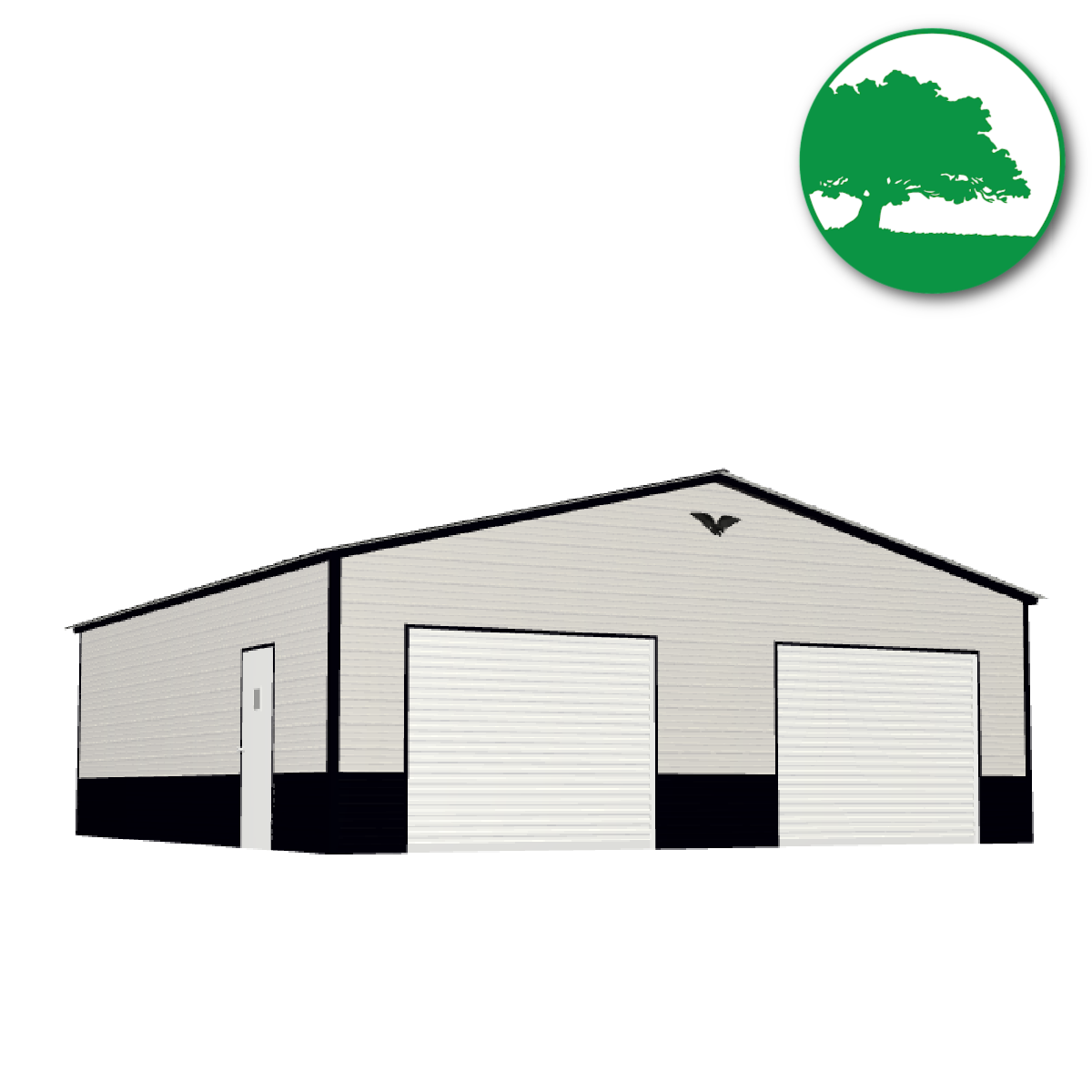 28' x 30' x 9'  Double Metal Garage