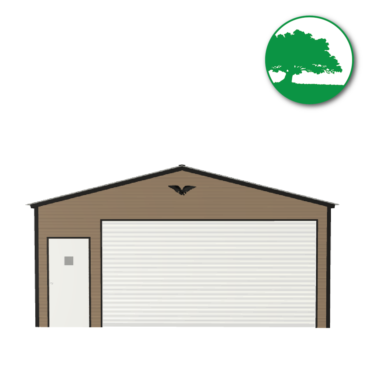22'W x 25'L x 9'H Metal Garage with Wide Door