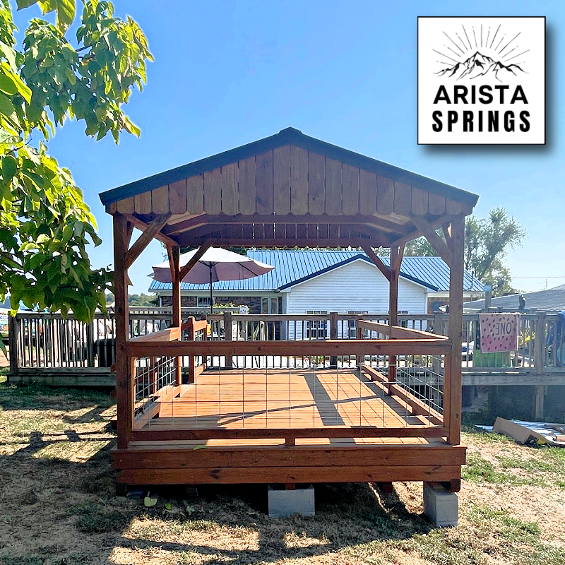 10' x 16' Sunrise Half Roof Porch w/ Cattle Panel