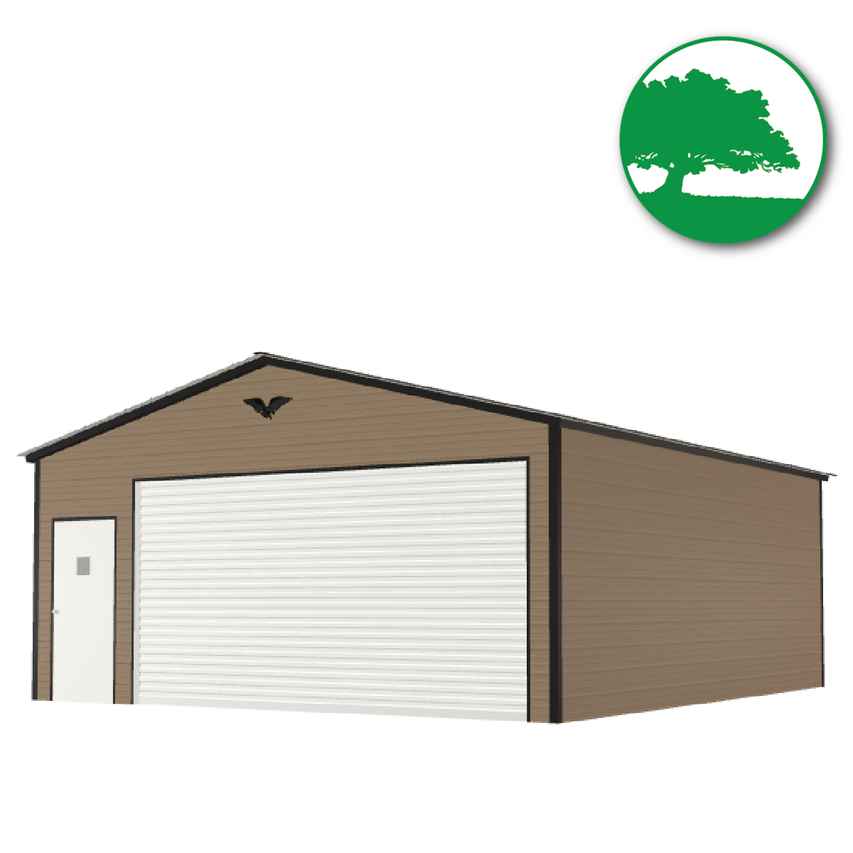 22'W x 25'L x 9'H Metal Garage with Wide Door