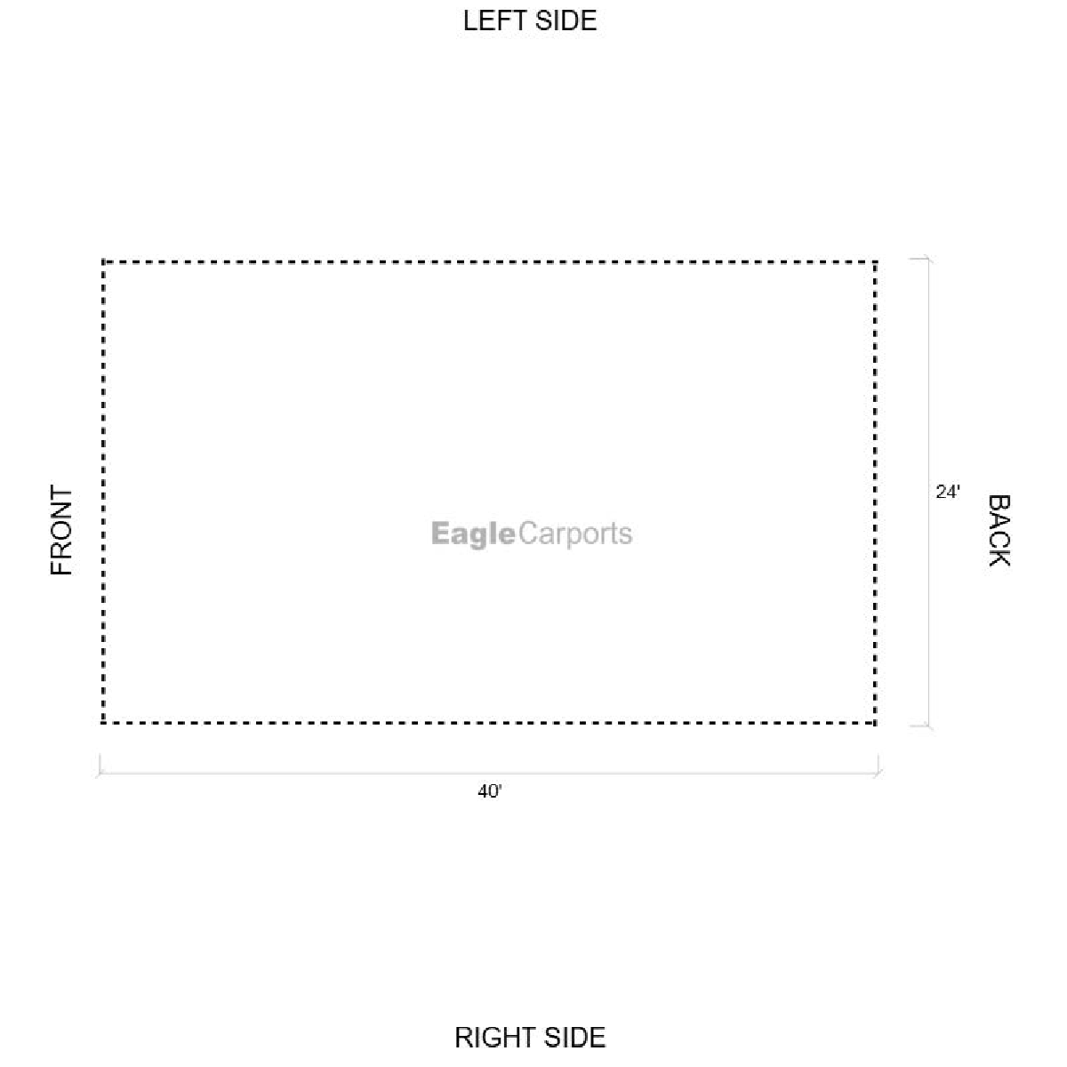 24'W x 40'L x 13'H Metal Carport