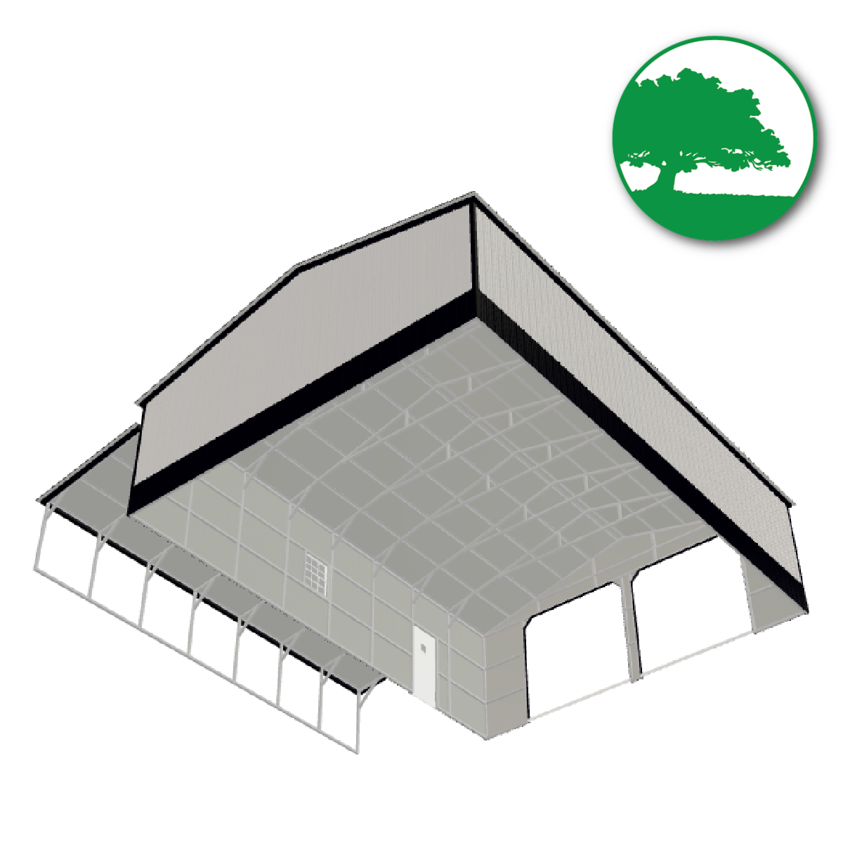 40' x 40' x 10'/6'  Garage with Lean-To