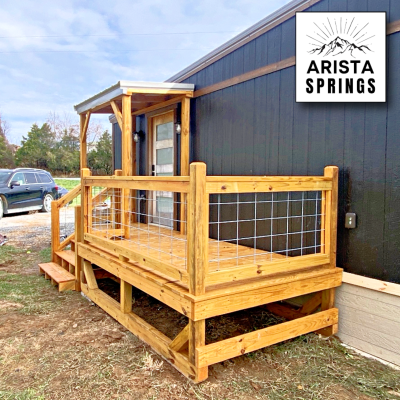 6' x 16' Sunrise Half Roof Porch w/ Cattle Panel