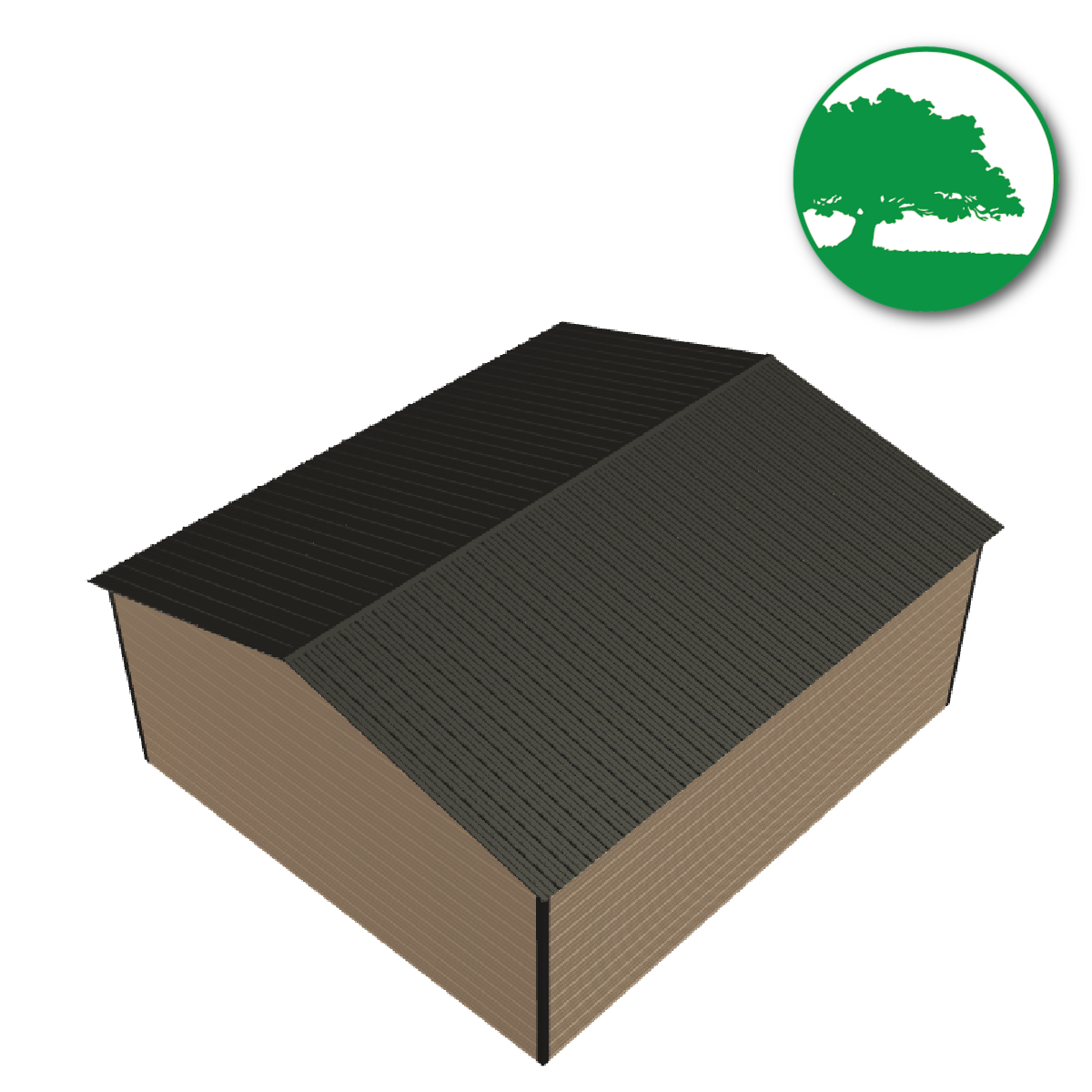 22'W x 25'L x 9'H Metal Garage with Wide Door