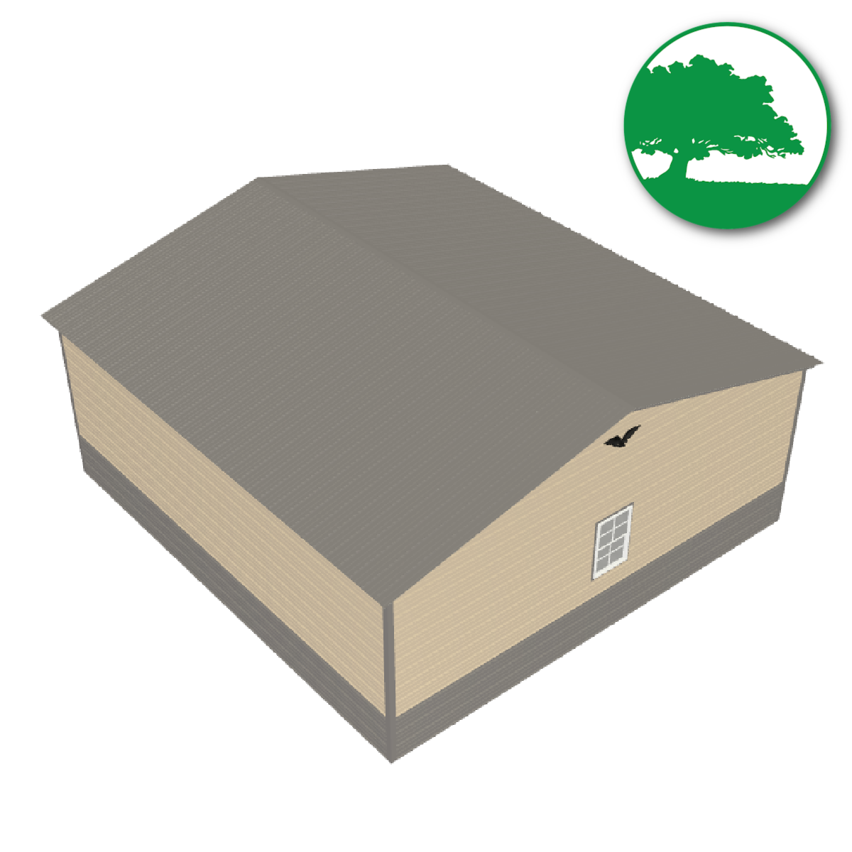 24'W x 25'L x 9'H Double Metal Garage