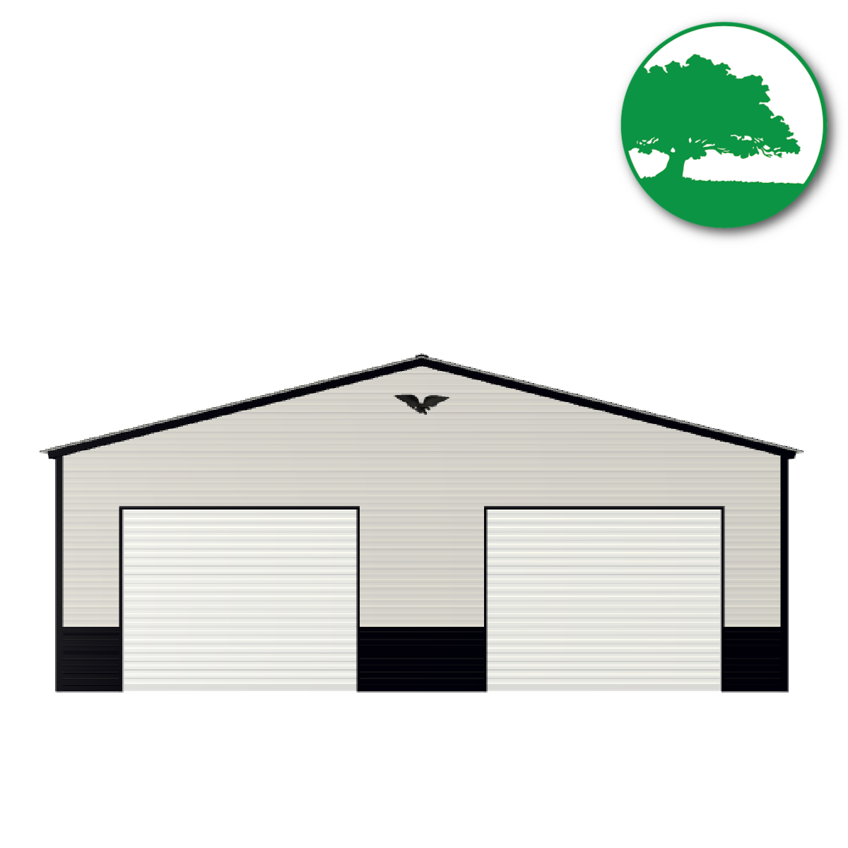 28' x 30' x 9'  Double Metal Garage
