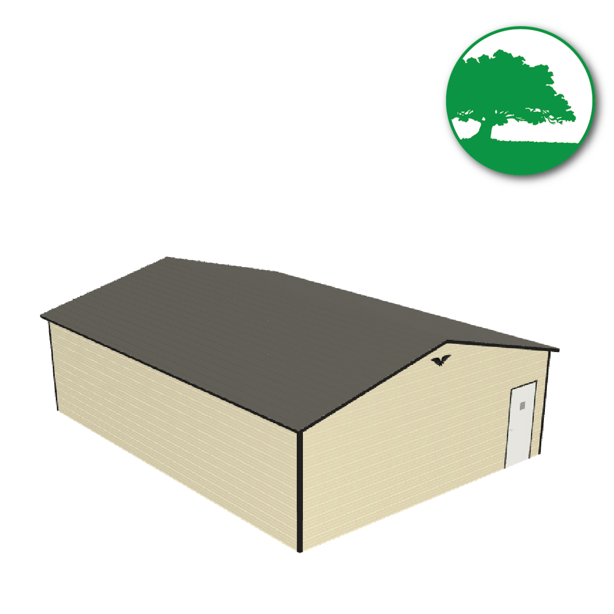 26'W x 35'L x 9'H Double Metal Garage