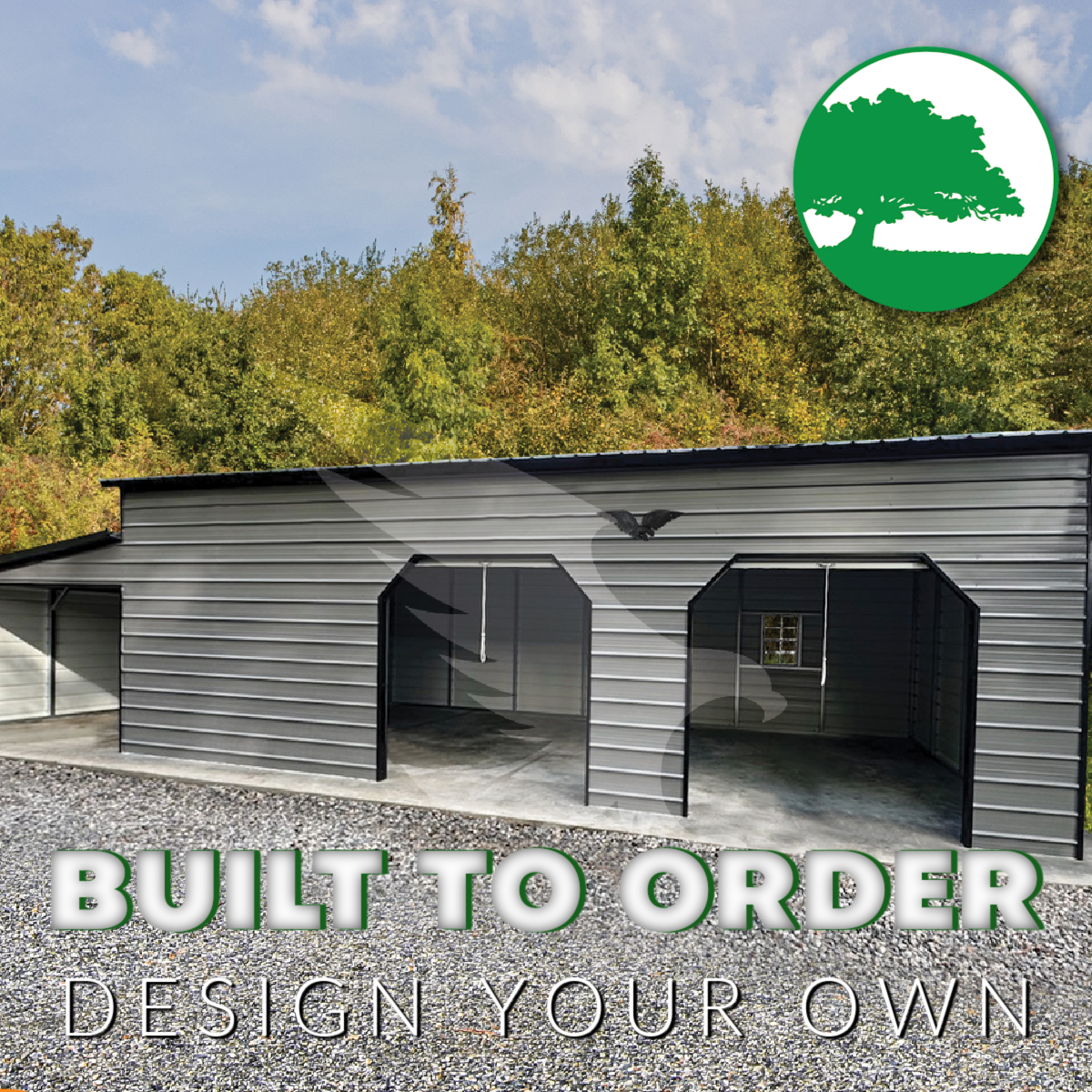 30’W x 35’L x 11’H Custom Metal Garage