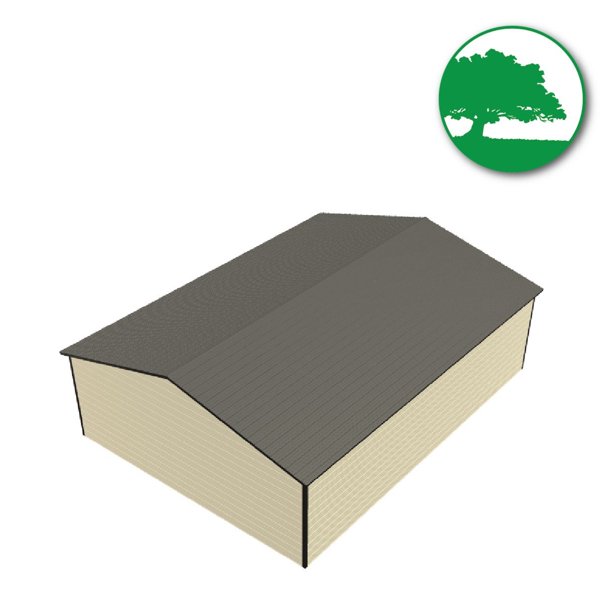 26'W x 35'L x 9'H Double Metal Garage