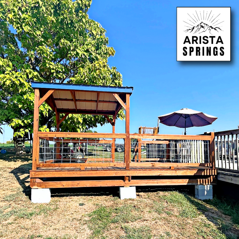 10' x 16' Sunrise Half Roof Porch w/ Cattle Panel