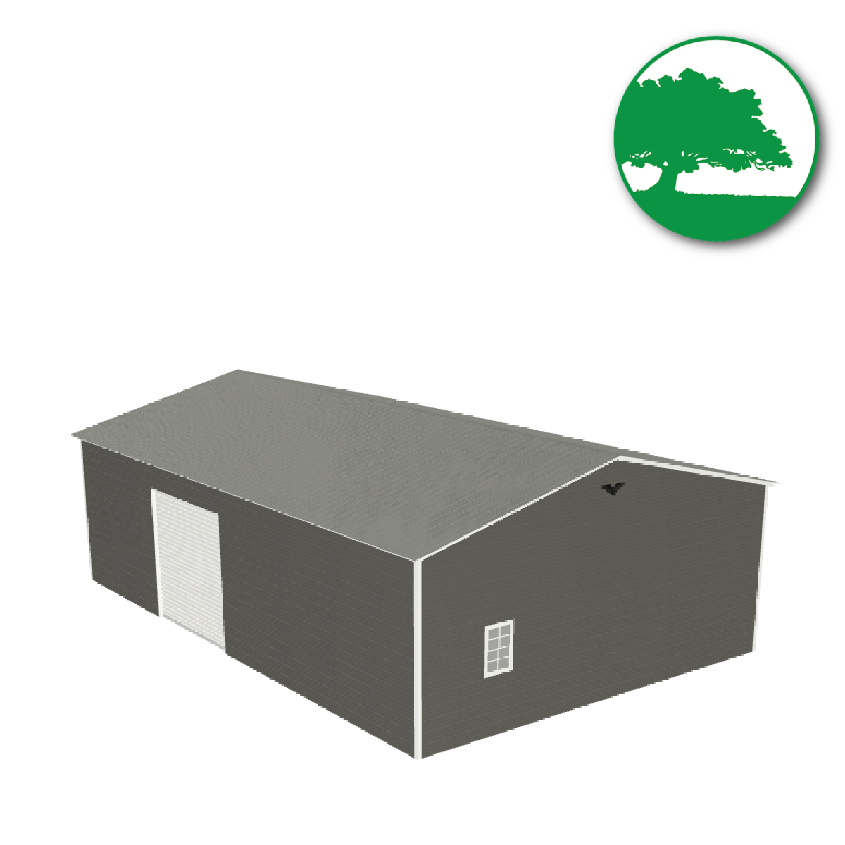 30'W x 45'L x 12'H 3-Bay Metal Garage
