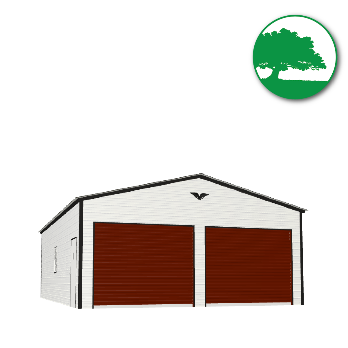 24'W x 35'L x 10'H Double Metal Garage