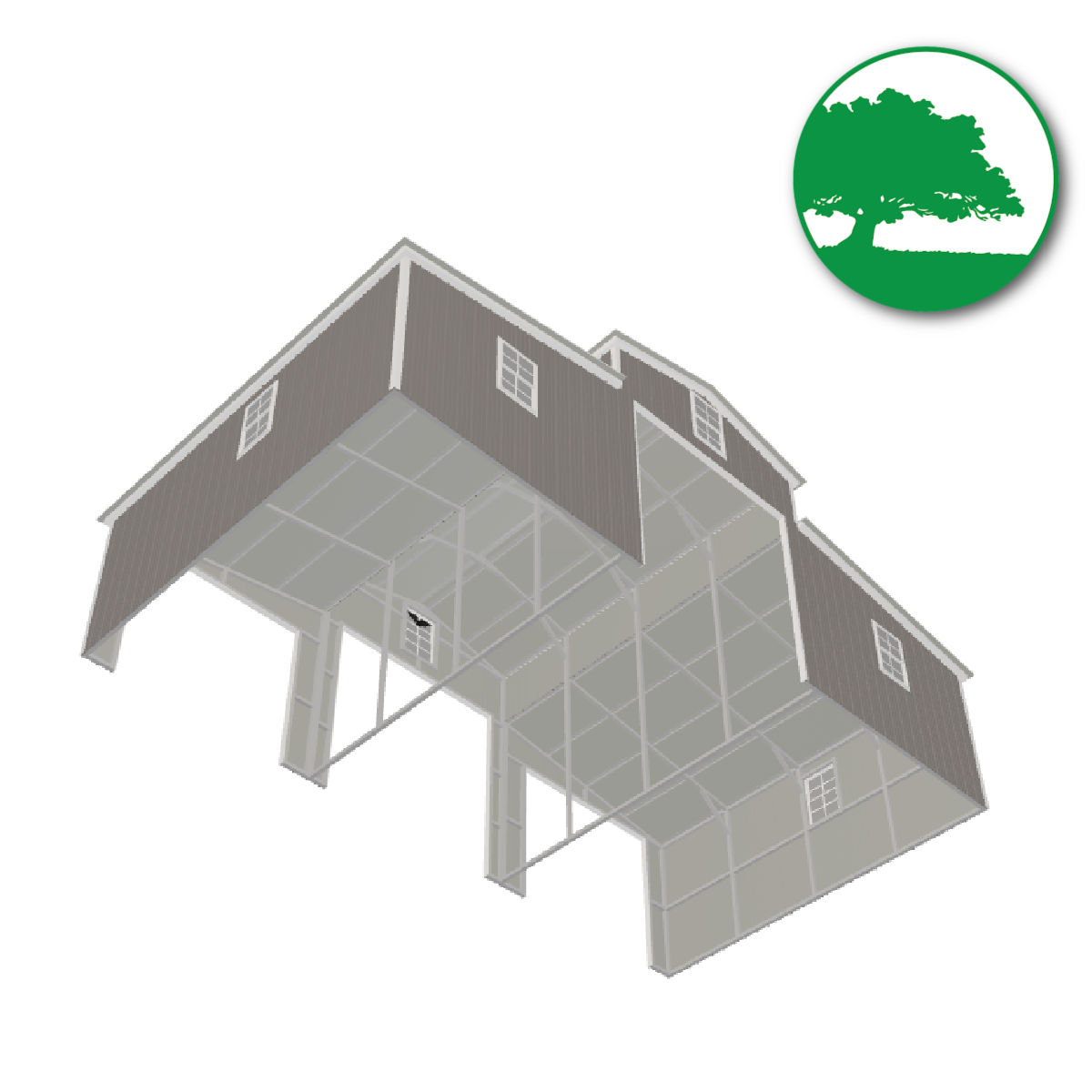 36'W x 20'L x 13'/8'H Metal Horse Barn