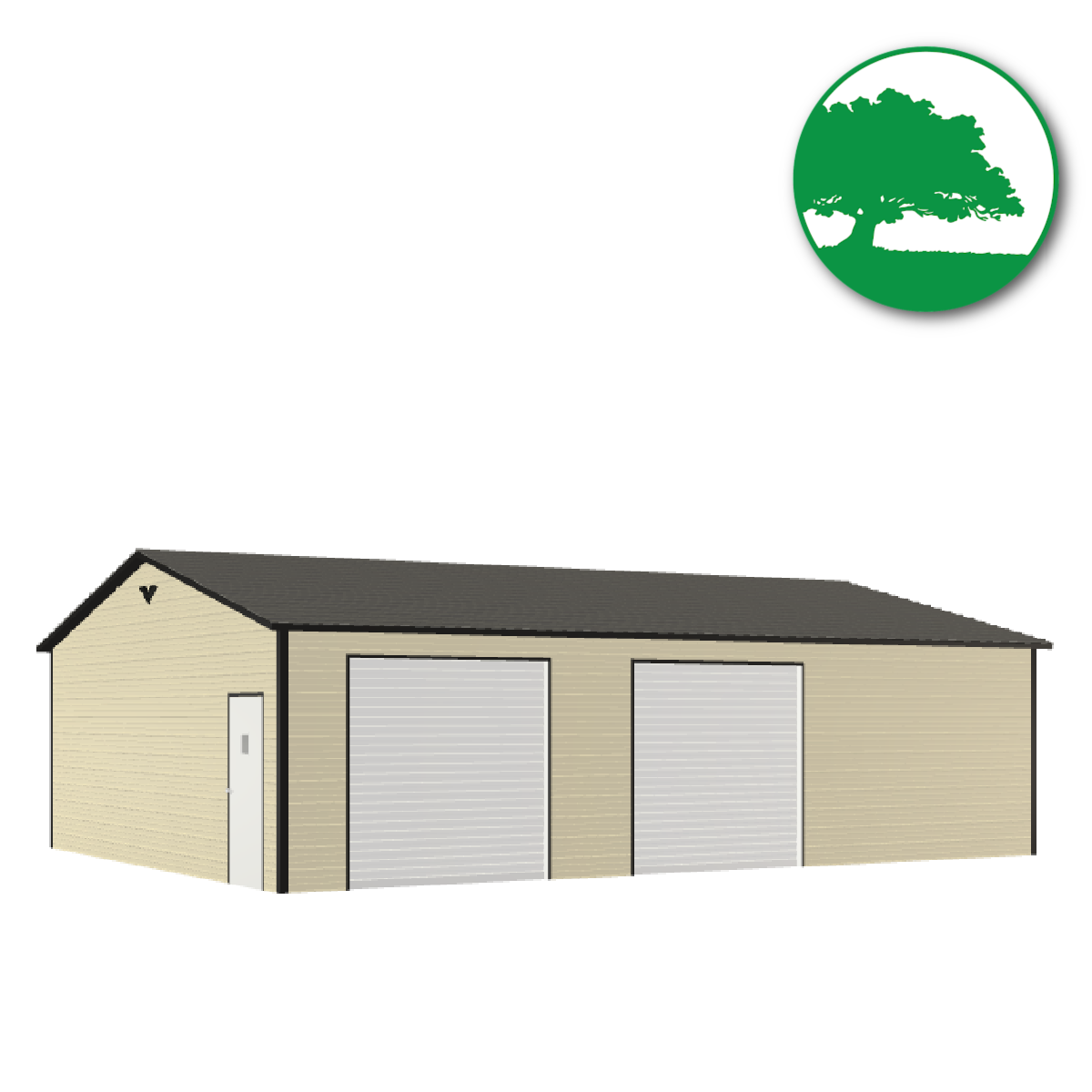 26'W x 35'L x 9'H Double Metal Garage