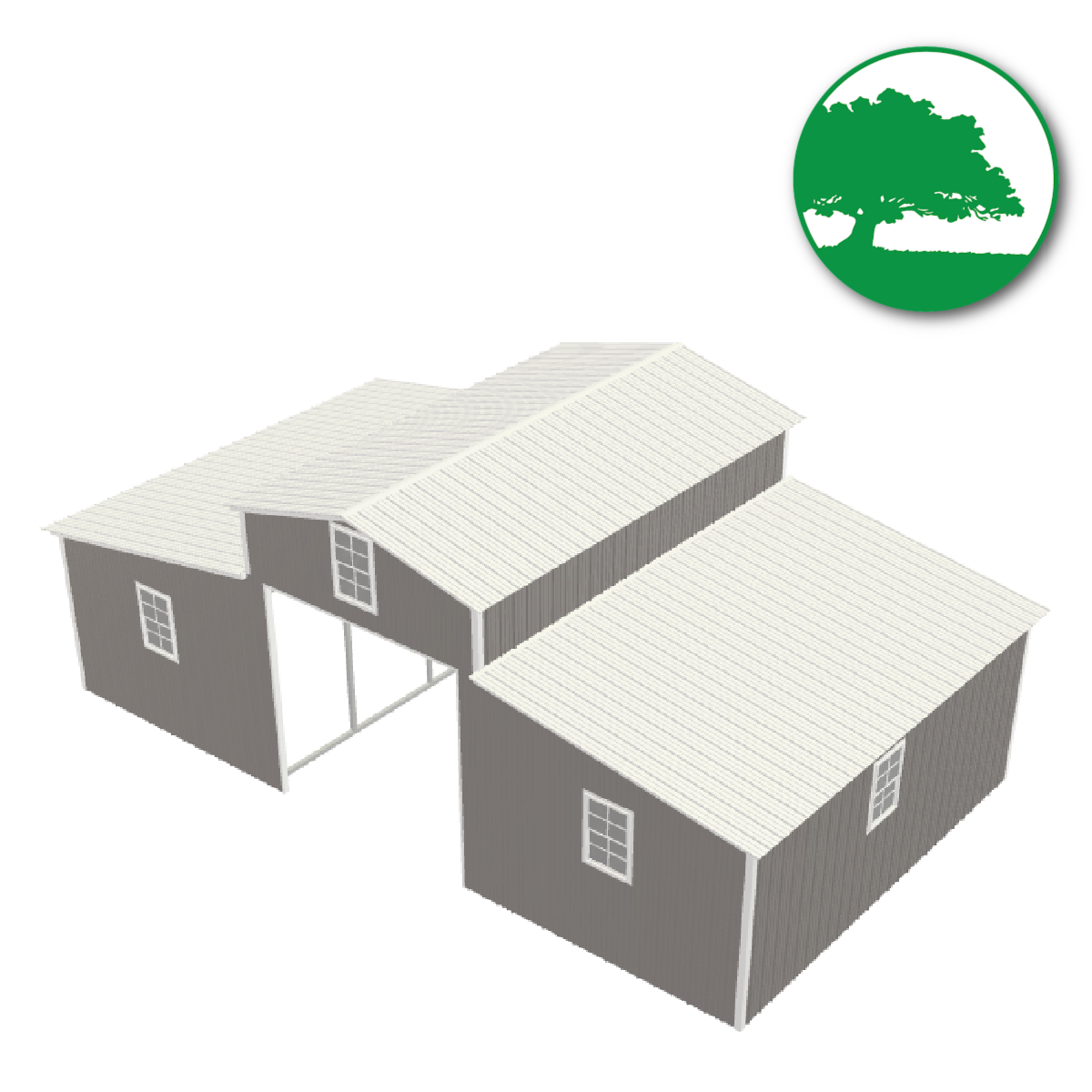 36'W x 20'L x 13'/8'H Metal Horse Barn
