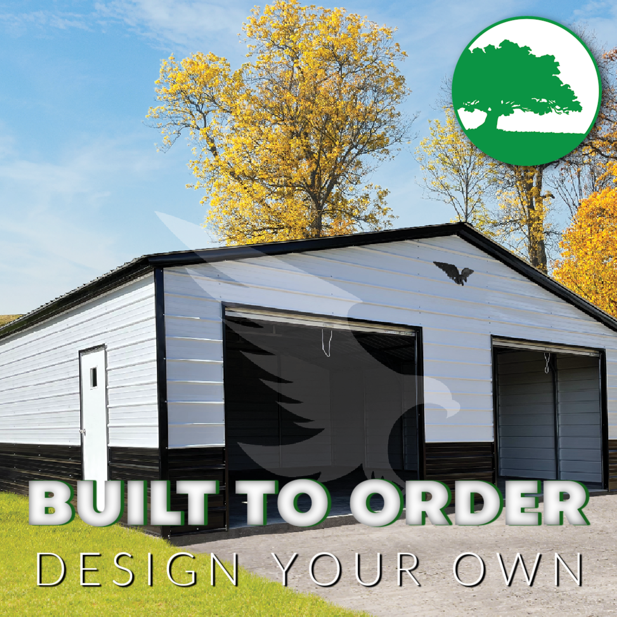 28′ x 30′ x 9′  Double Metal Garage