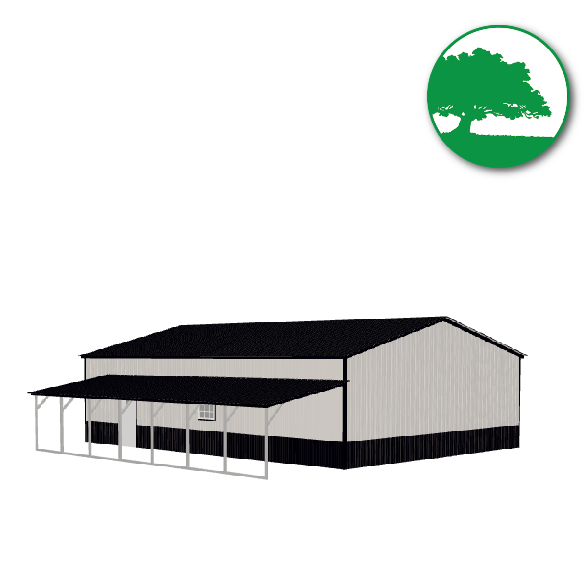 40' x 40' x 10'/6'  Garage with Lean-To
