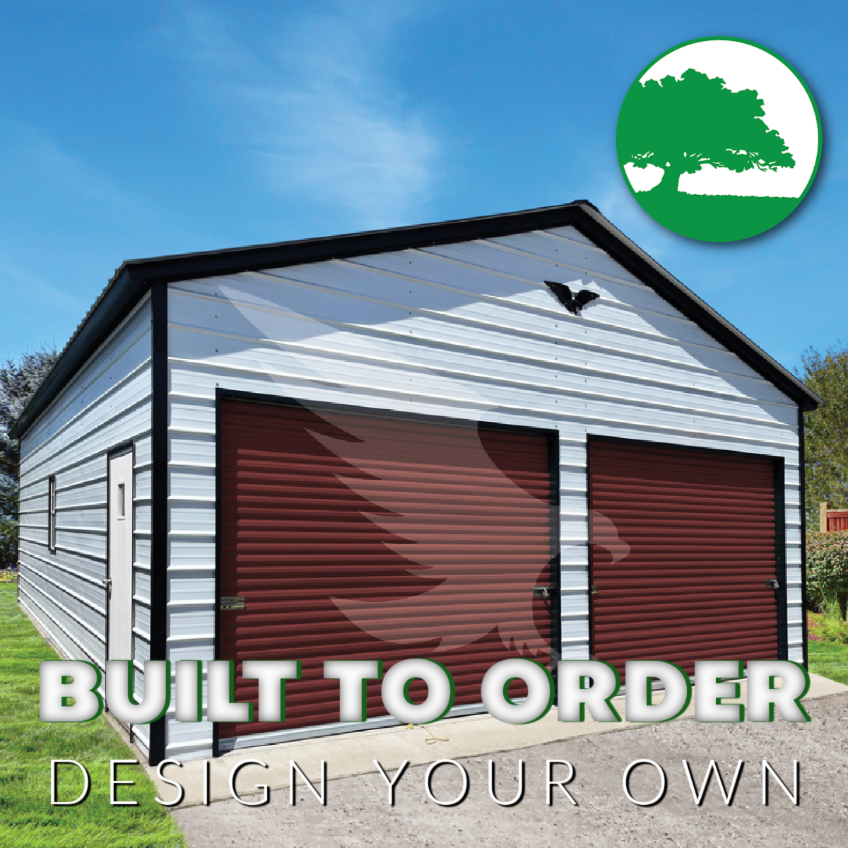 24’W x 35’L x 10’H Double Metal Garage