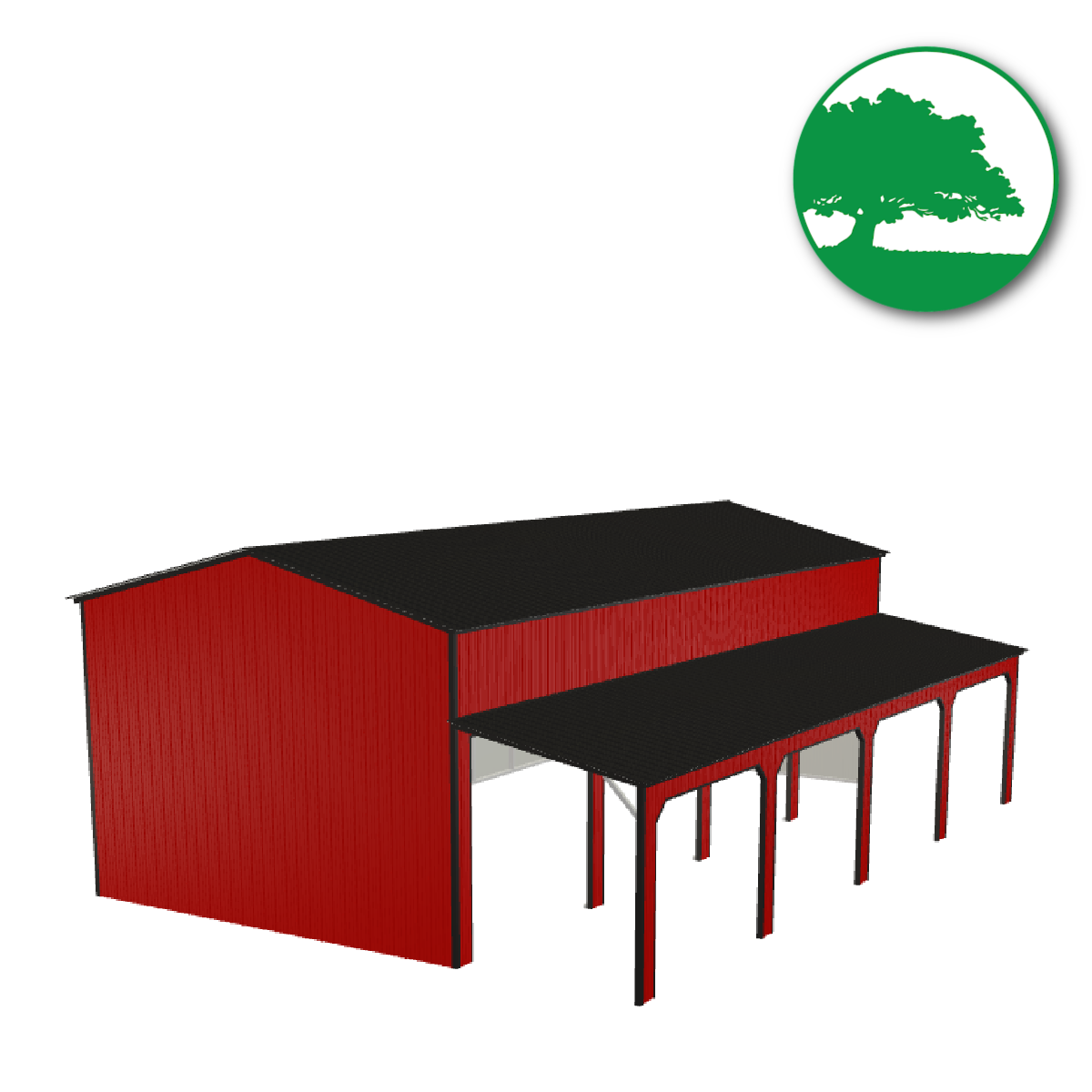 34'W x 50'L x 16'/10'H Custom 4-Bay Garage