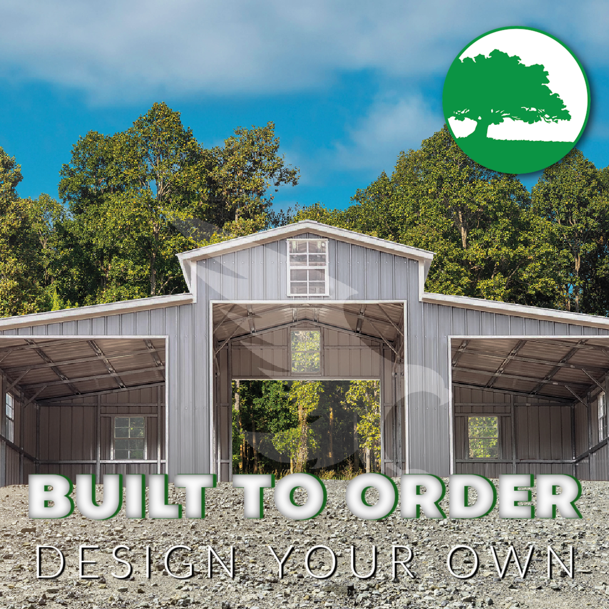 36’W x 20’L x 13’/8’H Metal Horse Barn