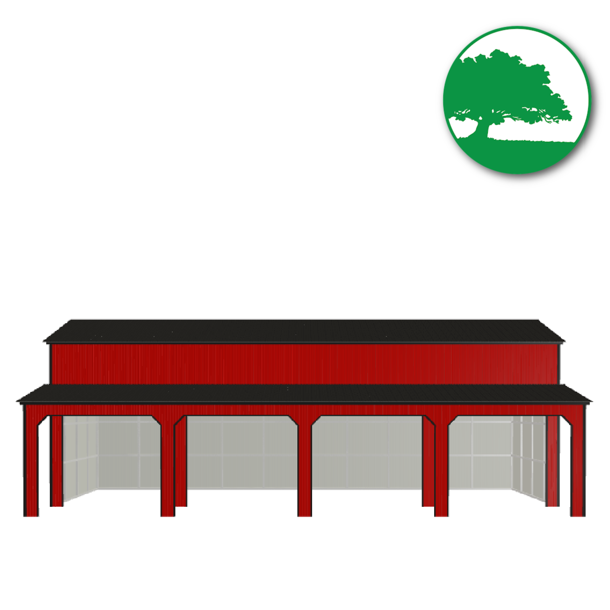 34'W x 50'L x 16'/10'H Custom 4-Bay Garage